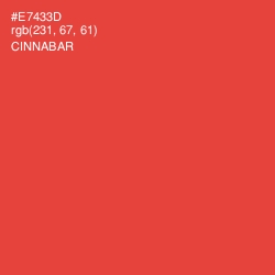 #E7433D - Cinnabar Color Image