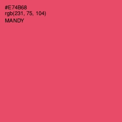 #E74B68 - Mandy Color Image