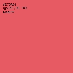 #E75A64 - Mandy Color Image