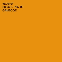 #E7910F - Gamboge Color Image