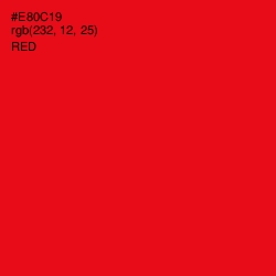 #E80C19 - Red Color Image