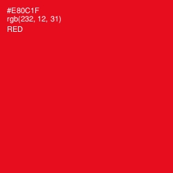 #E80C1F - Red Color Image