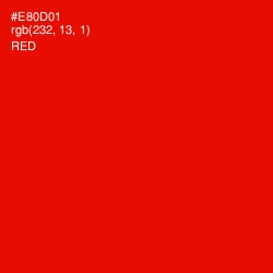 #E80D01 - Red Color Image
