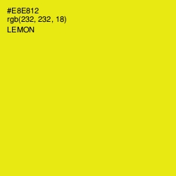 #E8E812 - Lemon Color Image