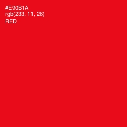 #E90B1A - Red Color Image