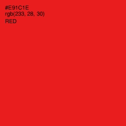 #E91C1E - Red Color Image
