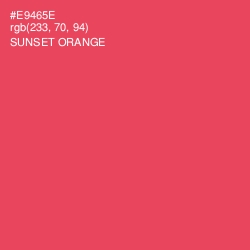 #E9465E - Sunset Orange Color Image