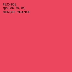 #EC465E - Sunset Orange Color Image