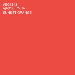 #EC4B43 - Sunset Orange Color Image