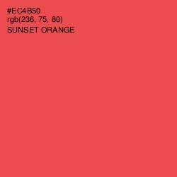 #EC4B50 - Sunset Orange Color Image