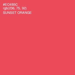 #EC4B5C - Sunset Orange Color Image