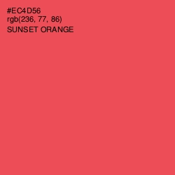 #EC4D56 - Sunset Orange Color Image