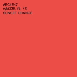 #EC4E47 - Sunset Orange Color Image