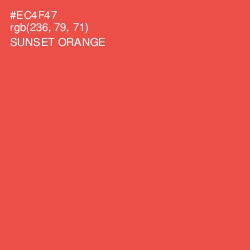 #EC4F47 - Sunset Orange Color Image