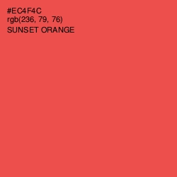 #EC4F4C - Sunset Orange Color Image