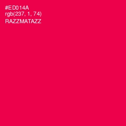 #ED014A - Razzmatazz Color Image