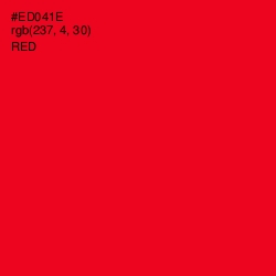 #ED041E - Red Color Image