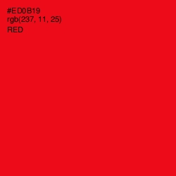 #ED0B19 - Red Color Image