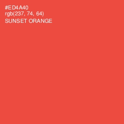 #ED4A40 - Sunset Orange Color Image