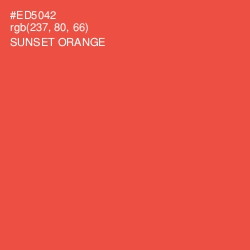 #ED5042 - Sunset Orange Color Image