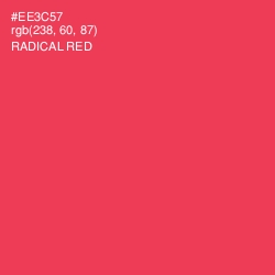 #EE3C57 - Radical Red Color Image