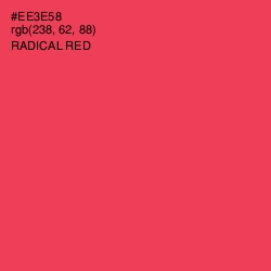 #EE3E58 - Radical Red Color Image