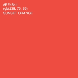 #EE4B41 - Sunset Orange Color Image