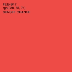 #EE4B47 - Sunset Orange Color Image