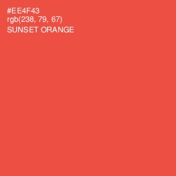 #EE4F43 - Sunset Orange Color Image