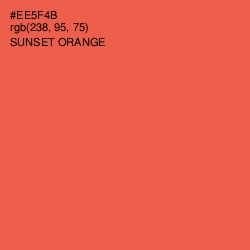 #EE5F4B - Sunset Orange Color Image