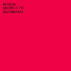 #EF0246 - Razzmatazz Color Image