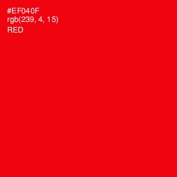 #EF040F - Red Color Image