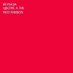 #EF043A - Red Ribbon Color Image