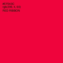 #EF043C - Red Ribbon Color Image