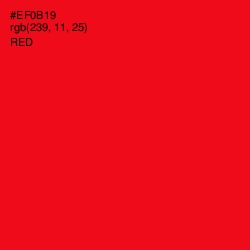 #EF0B19 - Red Color Image