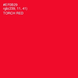 #EF0B29 - Torch Red Color Image