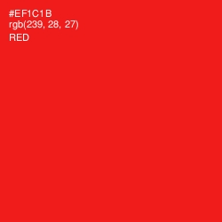 #EF1C1B - Red Color Image