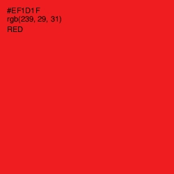 #EF1D1F - Red Color Image