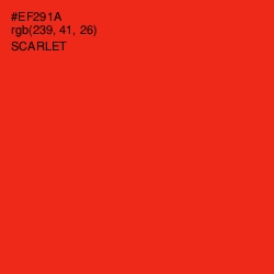 #EF291A - Scarlet Color Image