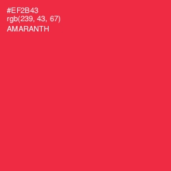 #EF2B43 - Amaranth Color Image