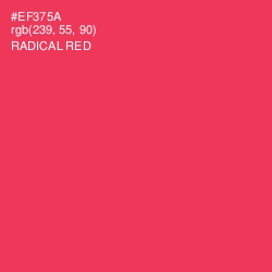 #EF375A - Radical Red Color Image