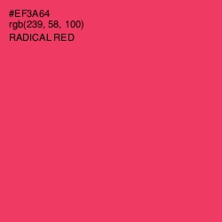 #EF3A64 - Radical Red Color Image