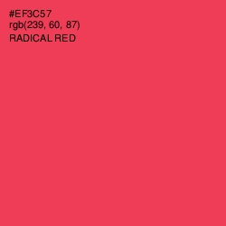 #EF3C57 - Radical Red Color Image