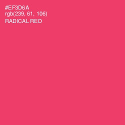 #EF3D6A - Radical Red Color Image