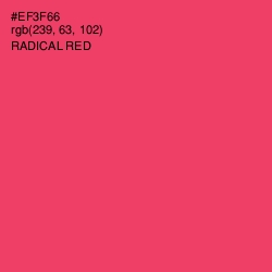 #EF3F66 - Radical Red Color Image