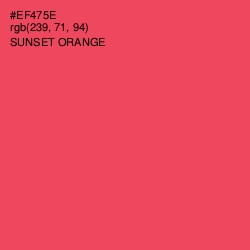 #EF475E - Sunset Orange Color Image