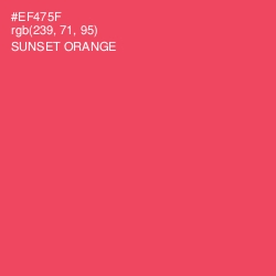 #EF475F - Sunset Orange Color Image