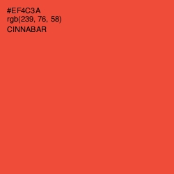 #EF4C3A - Cinnabar Color Image