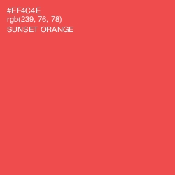 #EF4C4E - Sunset Orange Color Image