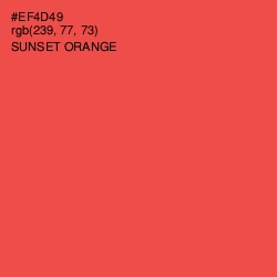 #EF4D49 - Sunset Orange Color Image